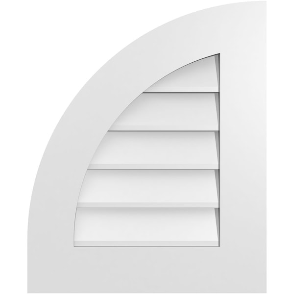 Ekena Millwork Quarter Round Top Left Surface Mount PVC Gable Vent w/ 3-1/2"W x 1"P Standard Frame, 18"W x 22"H GVPQL18X2201SN - main